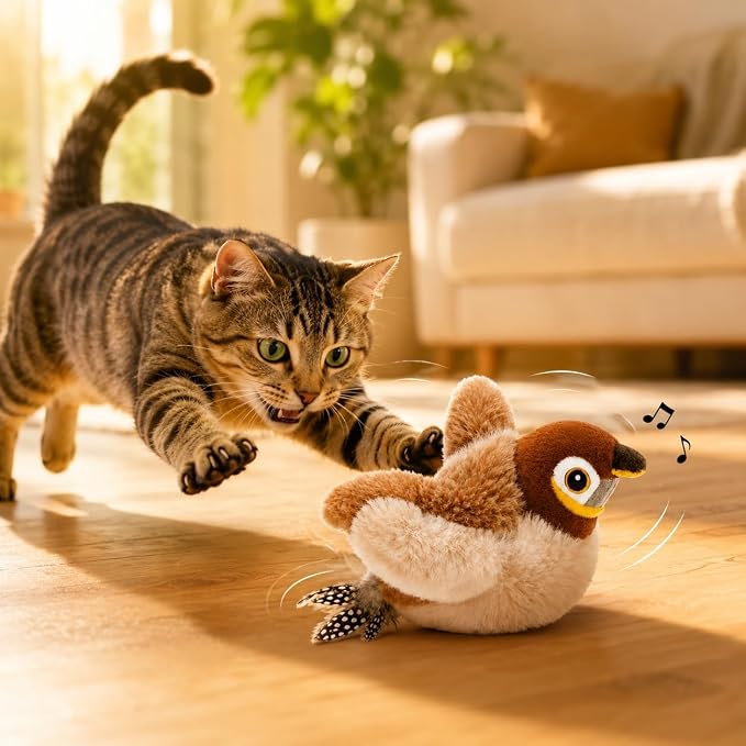 Juguete Interactivo Pájaro Rechargeable Para Gatos miniatura 3