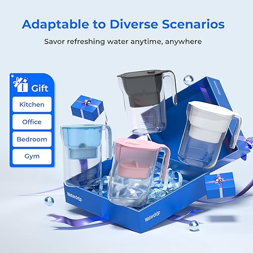 Miniatura 3 de Waterdrop Jarra de filtro de agua, 200 galones de larga vida, purificador de agua certificado NSF para encimera, reemplaza 6,400 botellas de agua de
