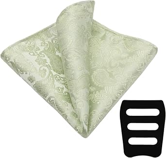 Mens Handkerchiefs with Pocket Square Holder Paisley Pocket Square Handkerchief for Men Wedding Party Business