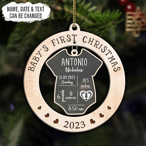Miniatura 2 de Hyturtle Adornos personalizados para la primera Navidad del bebé 2023, adorno de la primera Navidad del bebé, primer adorno de bebé, decoraciones de