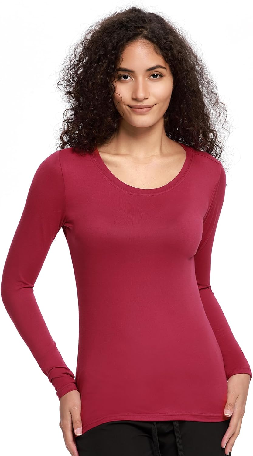 COZYFIT 3 Pack Underscrub Long Sleeve Women - Undershirts for Women Soft Fabric - Image 2