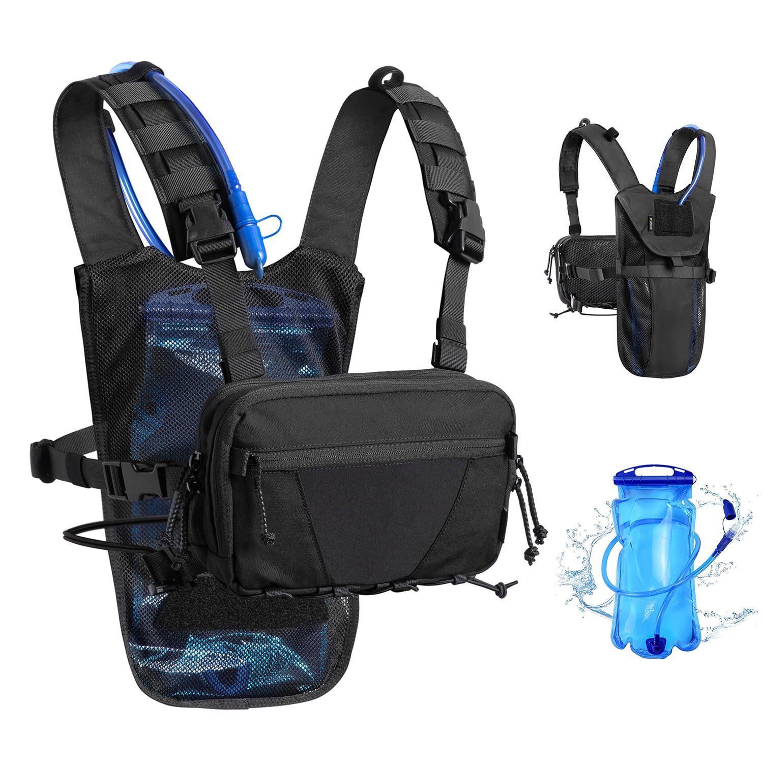 VOTAGOO Gilet d'hydratation léger avec poche à eau de 2 L pour randonnée, cyclisme, chasse et escalade pour homme et femme