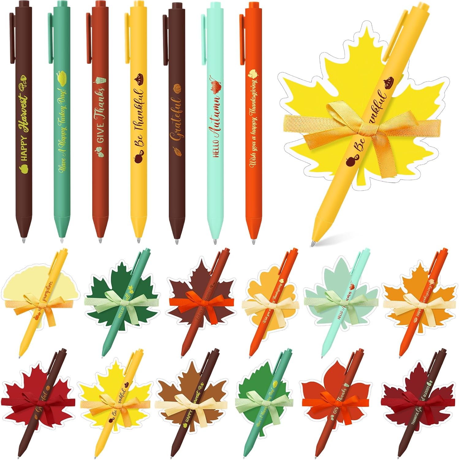 Amazon.com : Pasimy 24 Set Fall Sticky Notes and Pens Set Fall Party ...