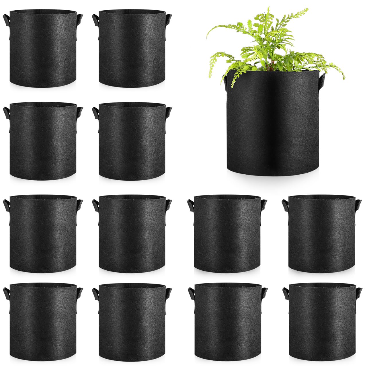 INOOMP 12pièces Sacs De Culture Tissu Non Tissé Épais avec Poignées pour Plantes Pommes De Terre Légumes Intérieur Et Extérieur