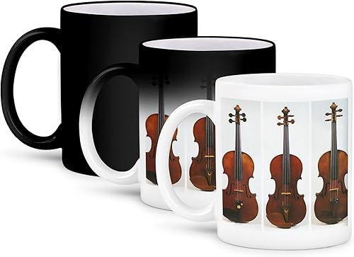 3dRose mug_34744_3 - Taza mágica transformadora (3 violines antiguos, 11 onzas), multicolor