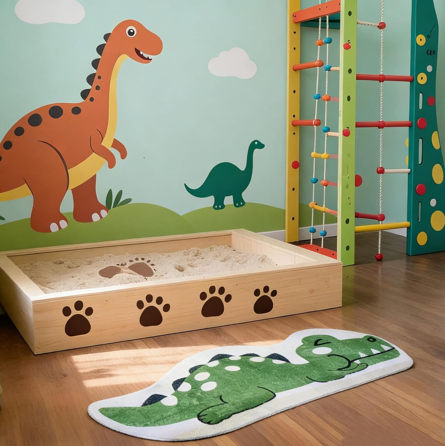 Dinosaur Rugs for Boys Bedroom Shag Kids Rug Carpets, Cozy Plush Cat Printed Rug with Cartoon Animal Dino Nurseryroom Der (Dinosaur,16''x48'')