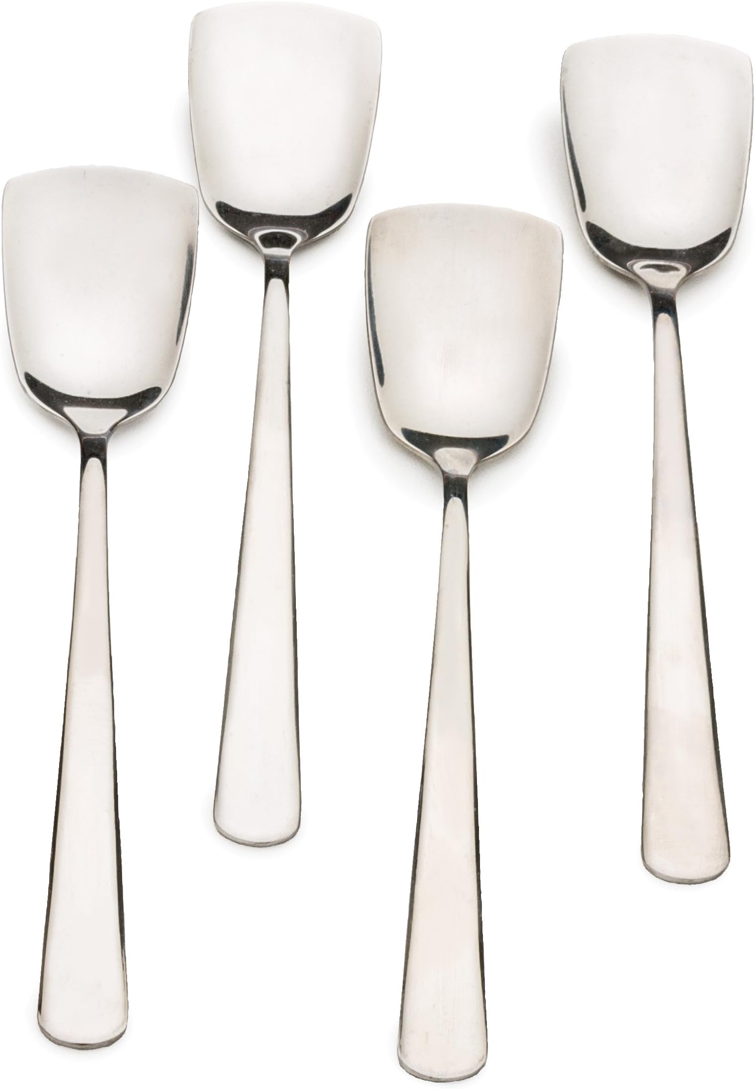 RSVP International Ice Cream Tool Collection Dishwasher Safe, Large Handle, Spoons, 4 Piece, Stainless Steel