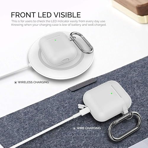 Miniatura 2 de AHASTYLE - Funda mejorada (LED frontal visible) de silicona compatible con estuche de Apple AirPods 2 y 1