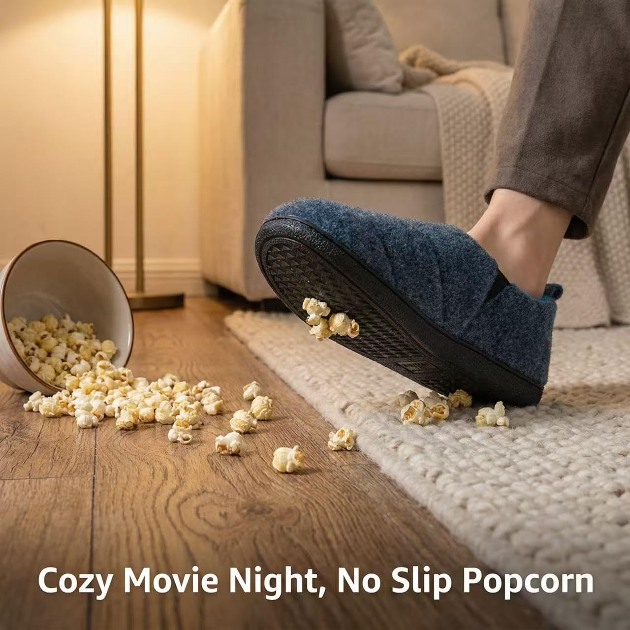 Slippers for Men Warm Slipper Comfort Warm Closed Heel Light Slip On Anti Slip Sole for All Day Standing Indoor Outdoor - Image 4