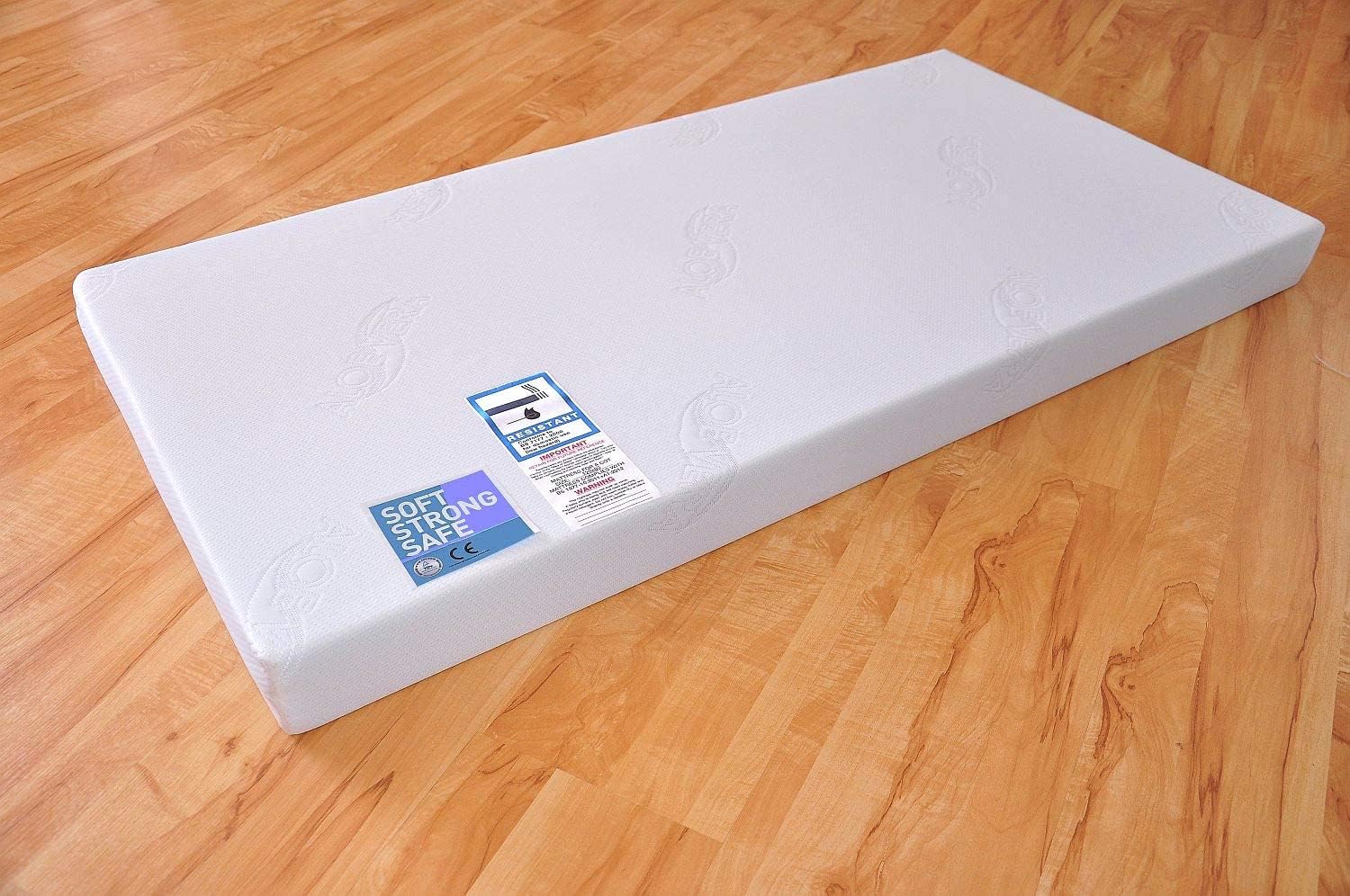 Cuna con cajón y tapa, con colchón de espuma de aloe vera, altura regulable, color blanco, convertible en cama infantil