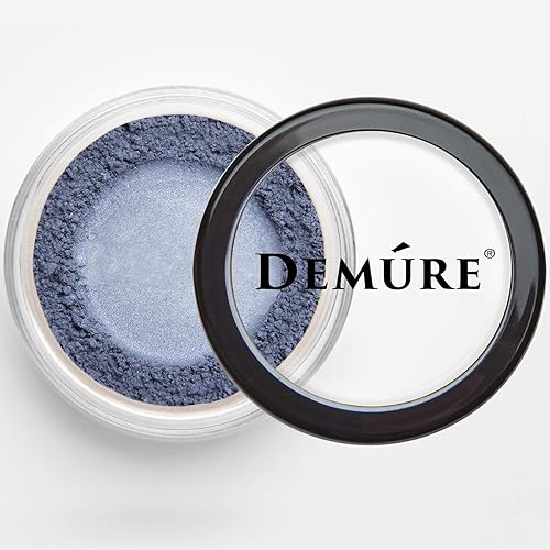 Miniatura 3 de Demure Mineral Make Up - Sombra de ojos (azul ahumado) color azul ahumado, sombra de ojos brillante, polvo suelto, sombra de ojos con purpurina,