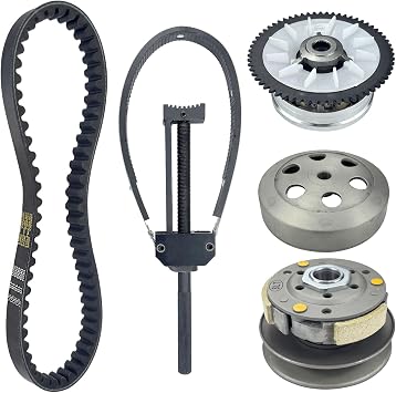 Clutch Assembly and Variator Assembly with 669 Belt Flywheel Holder Wrench for GY6 50cc 60cc 80cc QMB139 Engine ATV Go kart Scooter Motorcycle Moped Taotao Roketa Sunl