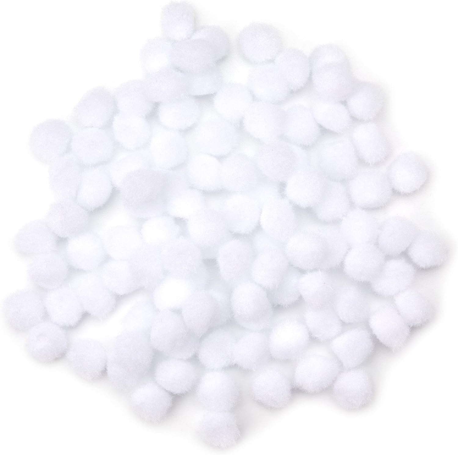 White 1/2 inch Pom-Poms, 100 Pack