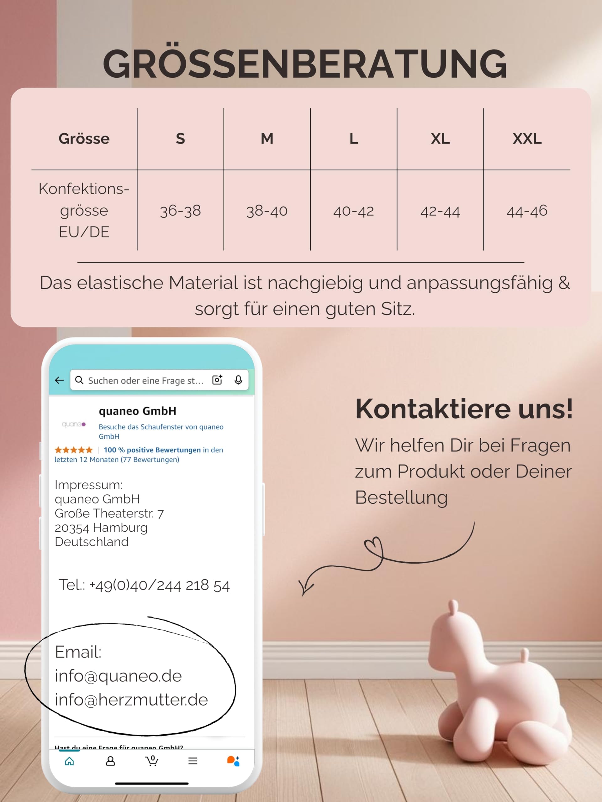Herzmutter Umstandsslips Baumwolle - OekoTex 100 - Überbauch Unterhose - Überbauch - Schwangerschafts-Unterwäsche - Hohe Taille - 1er & 3er-Set - 5100