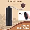 Molinillo de café manual portátil de 25 g con manivela, muelas cónicas de acero inoxidable CNC, ajuste interno, para espresso, pour over, prensa francesa y moka, ideal para oficina, hogar, viajes y camping 3