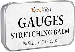 BodyJ4You Ear Stretching Balm - Ear Butter for Guages Earlobe Stretching Cream - Jojoba Wax Castor Oil All Natural Solution - Pure Unrefined Vegan Care for Body Piercing - Pack of 1