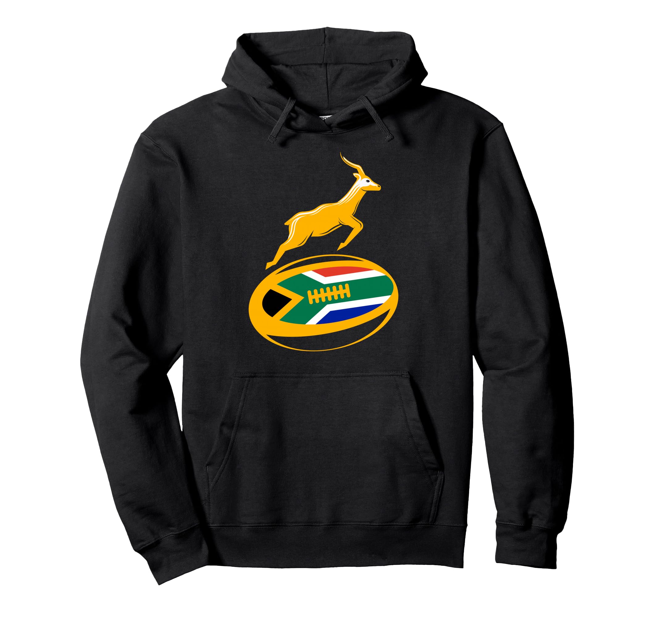 Springbok Rugby Ball & South African Flag. Men, Women & Kids Pullover Hoodie