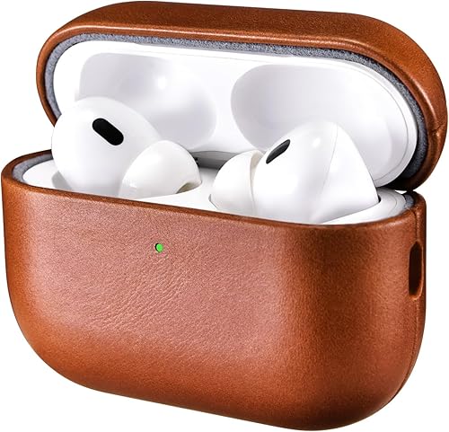 Miniatura 11 de ICARER Funda para AirPod Pro 3, Funda de Cuero 100% Genuina, Funda Vintage de Alta Calidad Hecha a Mano, Funda Protectora a Prueba de Golpes con