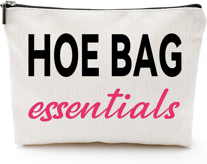 Necessaire de maquiagem ZUYUROU Hoe Bag com zíper, estampa de letras, modelo BG10