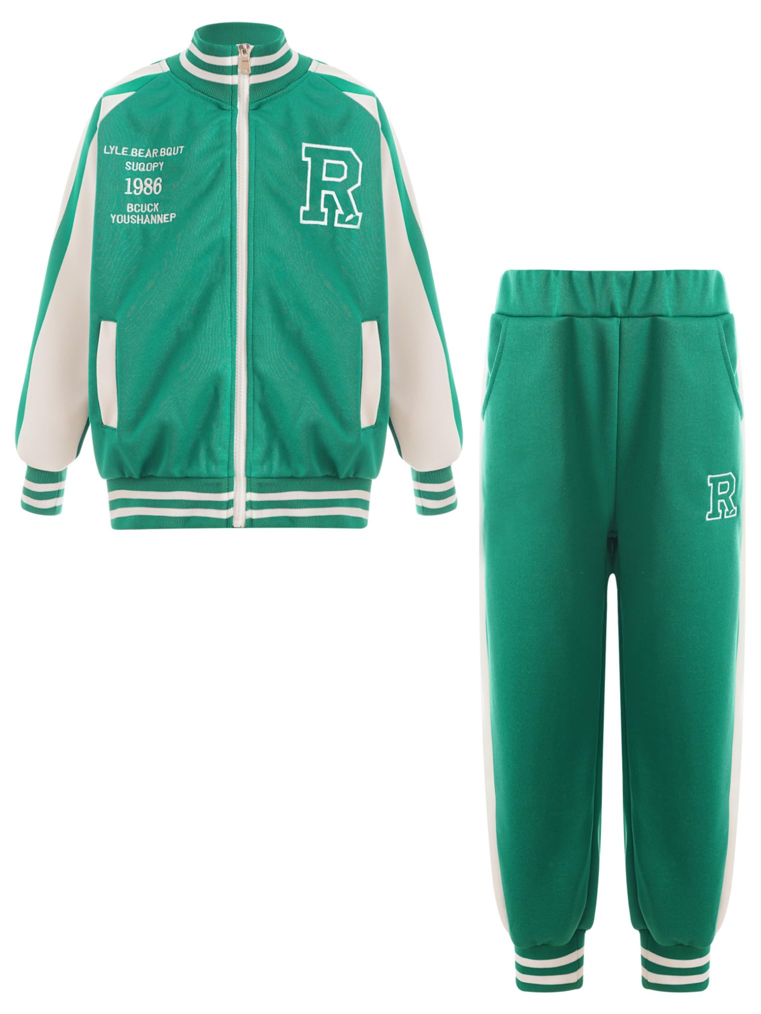 Yeahdor Kinder Jogginganzug Set – Kapuzenpullover + Lange Hose – Aus Polyester/Spandex – Für Sport & Alltag