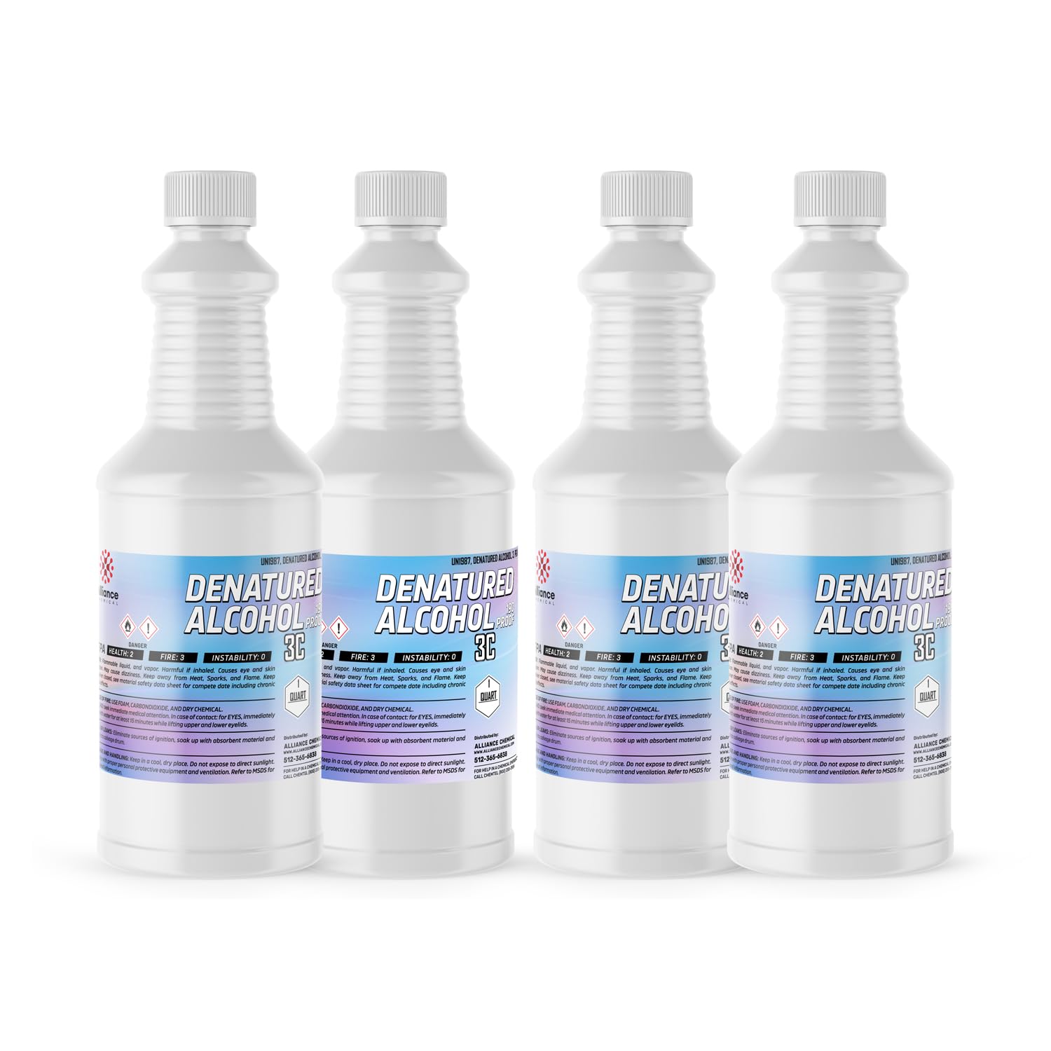 Alliance Chemical Denatured Alcohol 190 Proof 3C Industrial Solvent - 4 Quarts