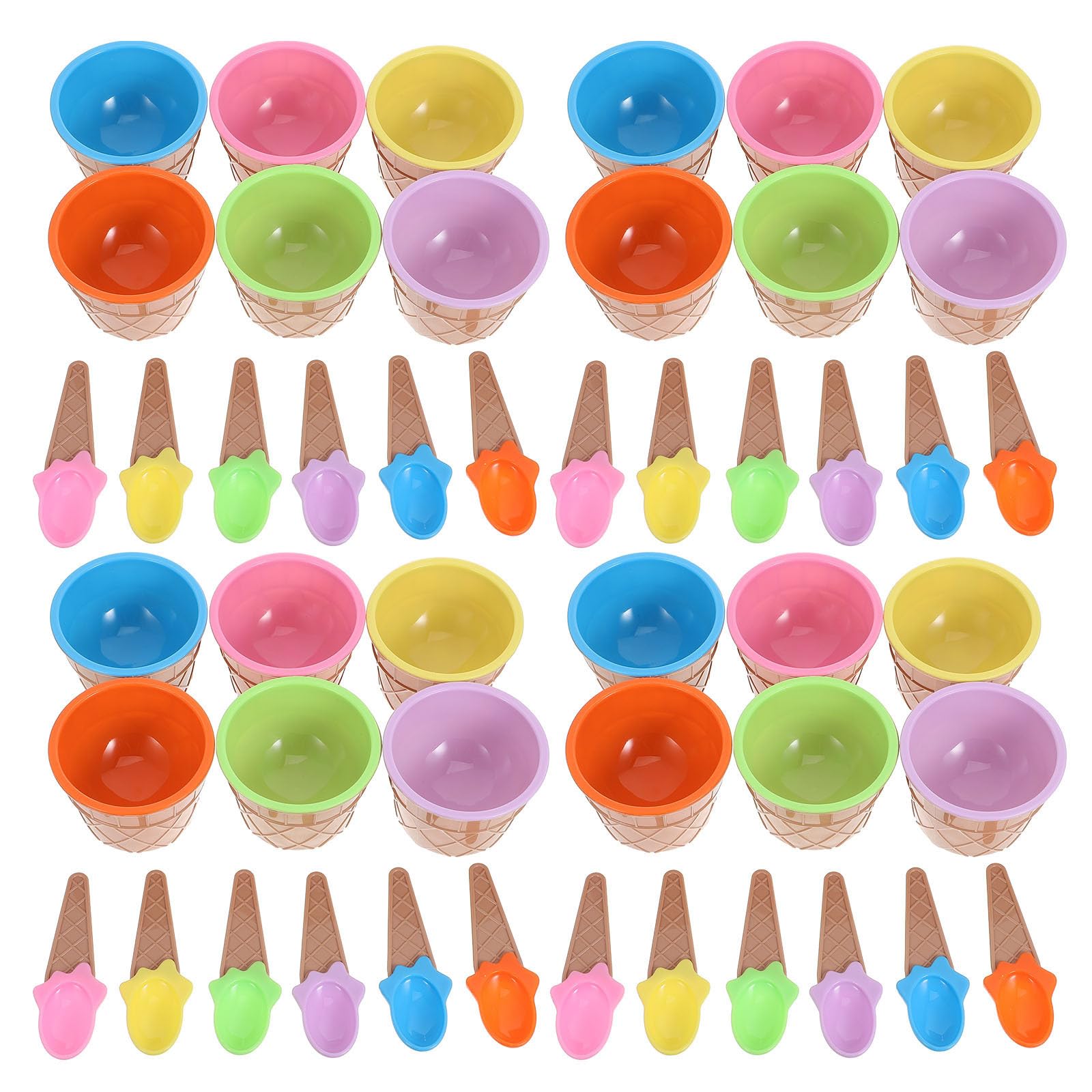 Gadpiparty Ensemble de 24 Bols à Glace Réutilisables en Plastique PP