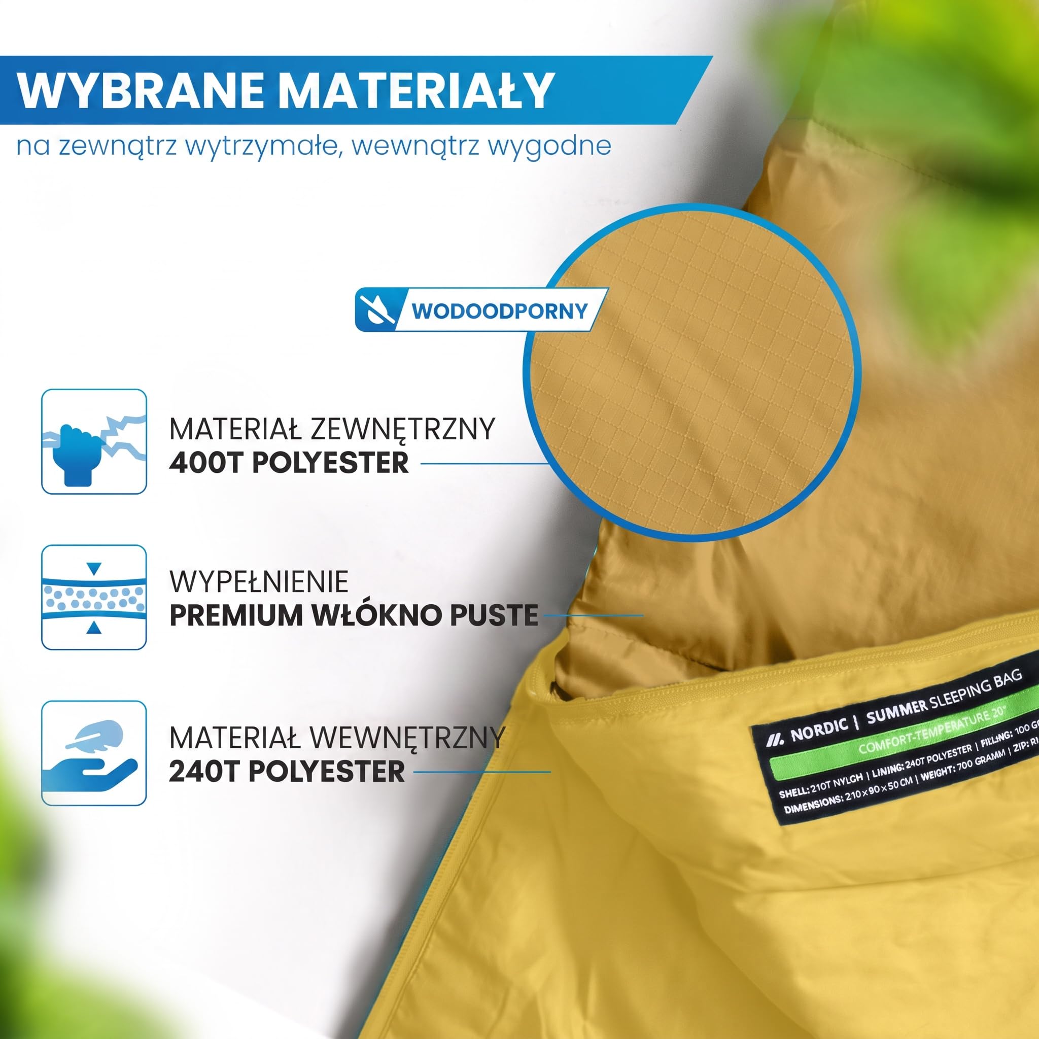 NORDMUT® Śpiwór dla Dorosłych – Mały Rozmiar Pakowania & Ultralekki (900/1500 g) – 3-Sezonowy (250 GSM) & Letni (100 GSM) –Mumia na Camping, Outdoor i Festiwale