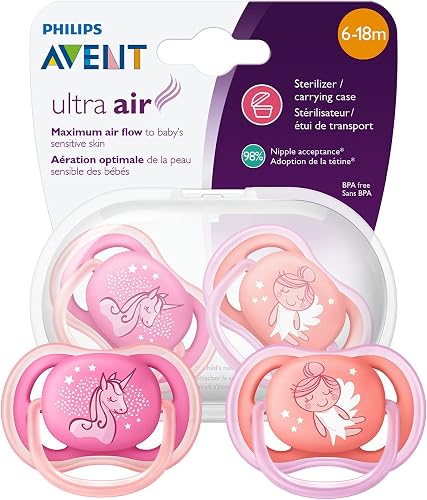 Philips Avent Ultra Air Girl Deco Soother 2-Piece Set