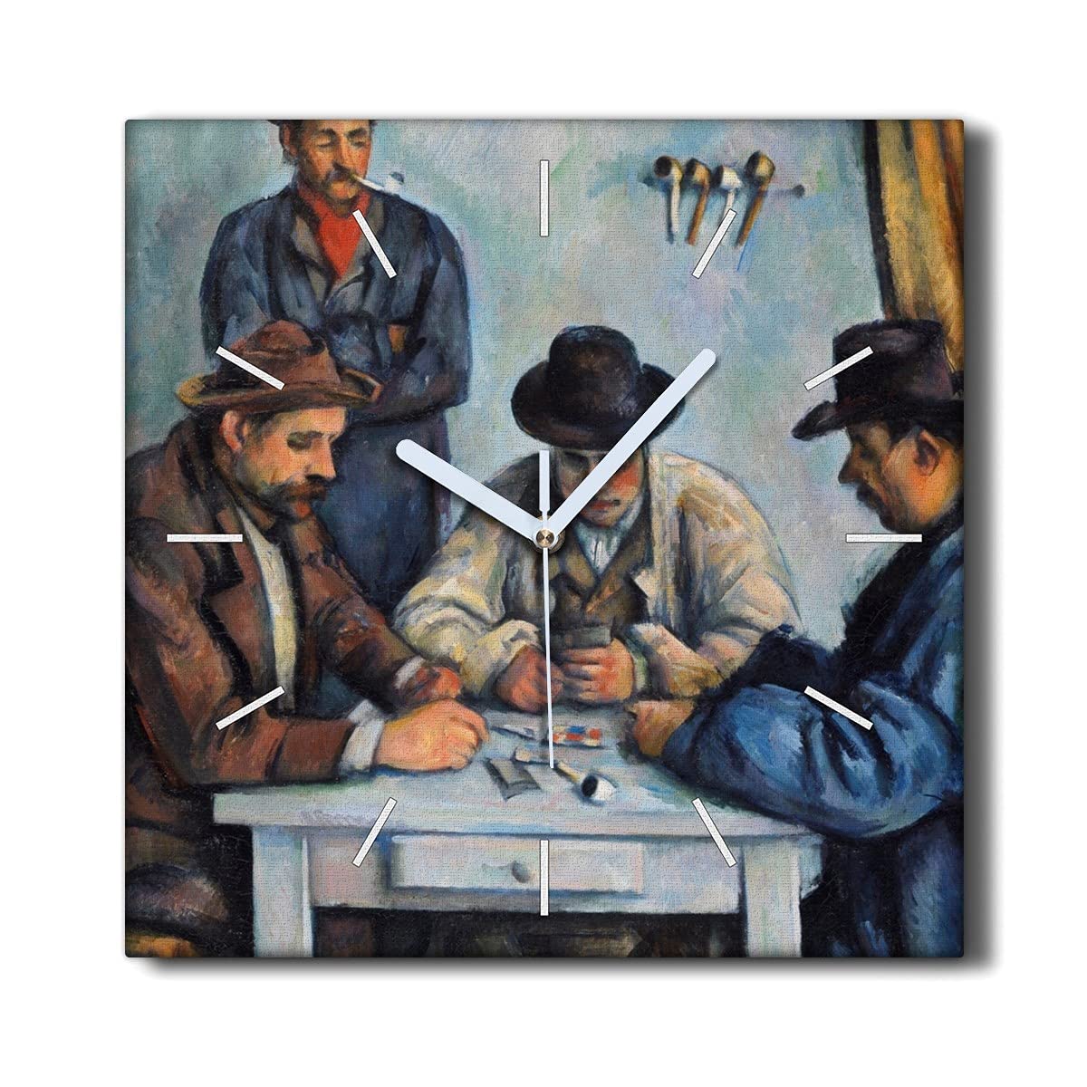 Horloge Murale Toile Haut de Gamme Coloray 30x30 cm au Design Artistique Lecture de Peinture