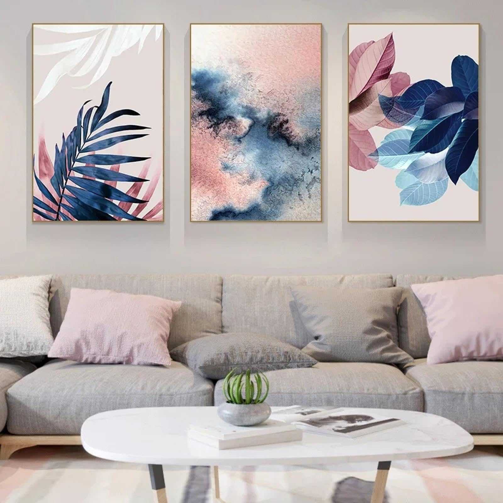 Peinture abstraite feuille de palmier sur grande toile d'art mural pour une décoration élégante - 6