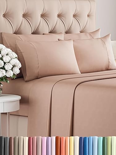 Juego de sábanas Queen de 6 piezas, sábanas transpirables y refrescantes, sábanas de lujo de hotel para mujeres, hombres, niños y adolescentes, ropa