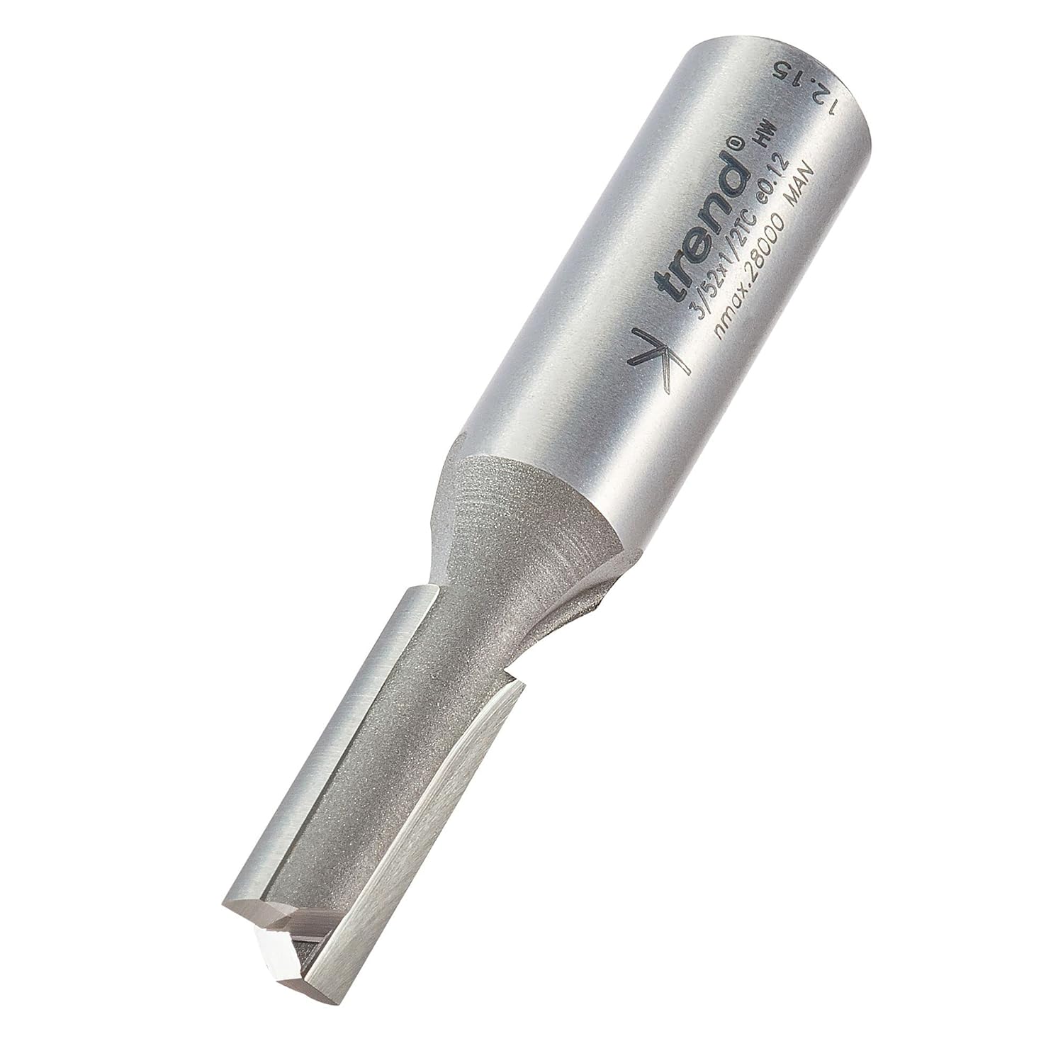 Trend Professional Straight Two Flute Router Cutter Bit, 1/2 Inch Shank, 9mm Cut Diameter, Diameters from 2.0mm to 12.7mm, Tungsten Carbide Tipped, 3/52X1/2TC