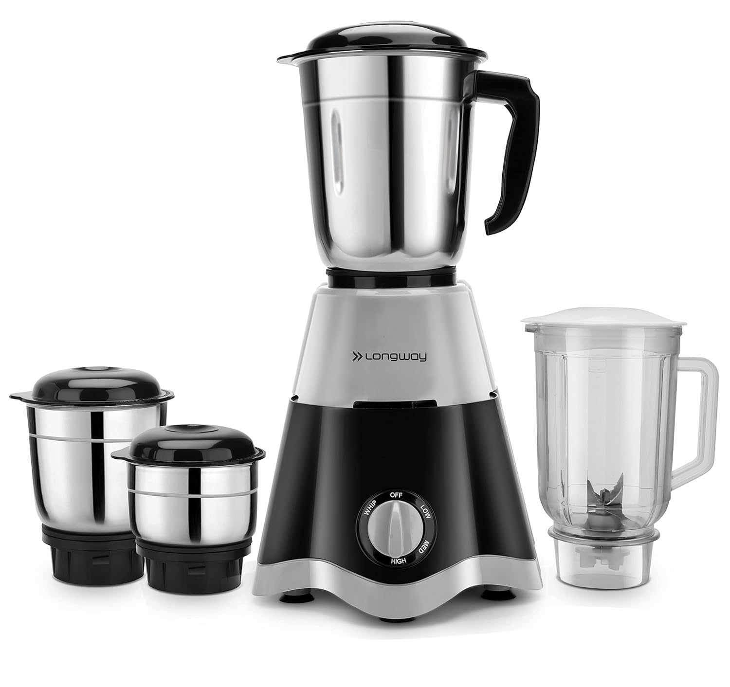 Buy Longway Super Dlx 4 Jar 750 Watt Mixer Grinder Black & Grey ABS