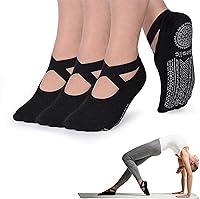 Vista 121 de Ozaiic - Calcetines de yoga para mujer con correas y agarres antideslizantes, ideales para pilates, Pure Barre, ballet, danza y entrenamiento