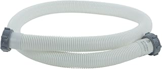 Rx Clear 1.57" Diameter Flexible PVC Replacement Pool Hose | 5.9' ft / 1.8 Meter | 40mm Flange Nut Connections | Compatible with Intex, Polygroup, General Foam, & Bestway Above Ground Swimming Pools