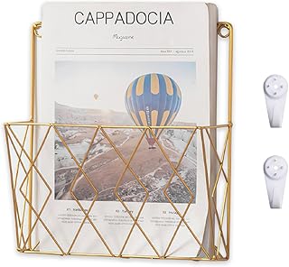 Wall-Mounted File Organizer, Metal Wall File Holder, Magazine Rack, Spac...
