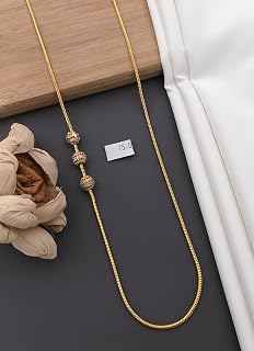 One gram Stylish Golden Neck woman and men Chain “24” Inches Gold-plated Chain_D337 Price In India