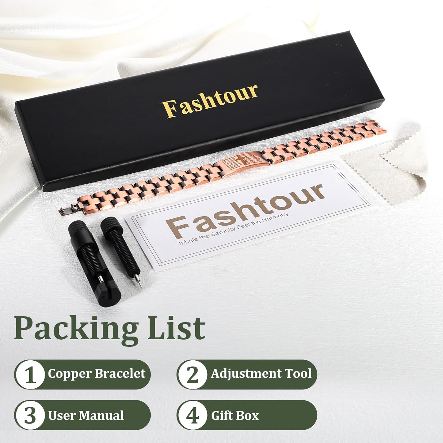 Copper Magnetic Cross Bracelet for Men - Ultra Strength Magnetic Mens Cross - With Size Adjustment Tool - Image 8