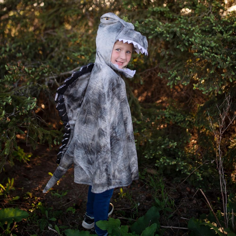 Great Pretenders Grandasaurus Spinosaurus Cape, Grey, Size 4-6, 56835, Kids Dinosaur Costume
