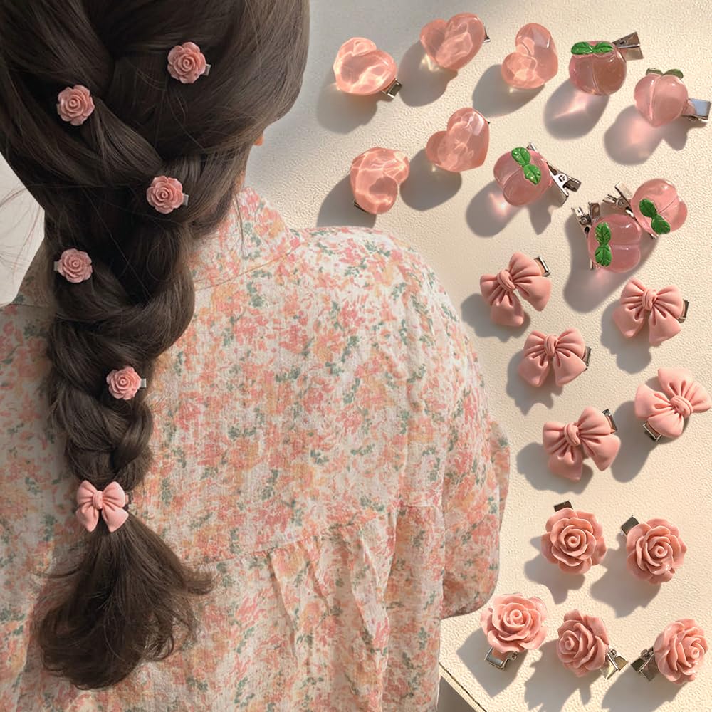Amazon.com : 20pcs Small Hair Clips,Cute Hairpins Pink Hairclips