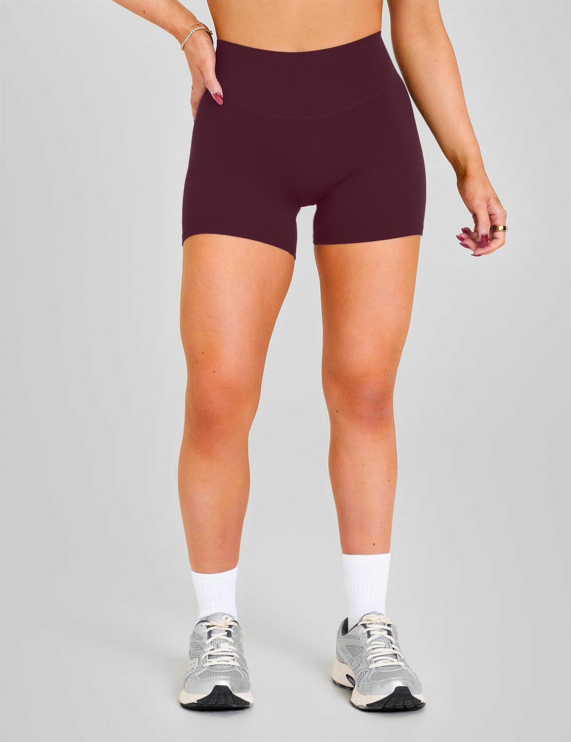 Unthewe Women's Workout Gym Biker Shorts High Waisted Athletic Booty Yoga Shorts with Tummy Control