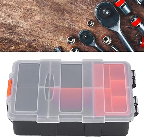 Miniatura 7 de Caja de almacenamiento de piezas con bandeja desmontable, 8.9 x 6.1 x 2.2in de PVC clasificación, componentes de rejilla organizador de herramientas