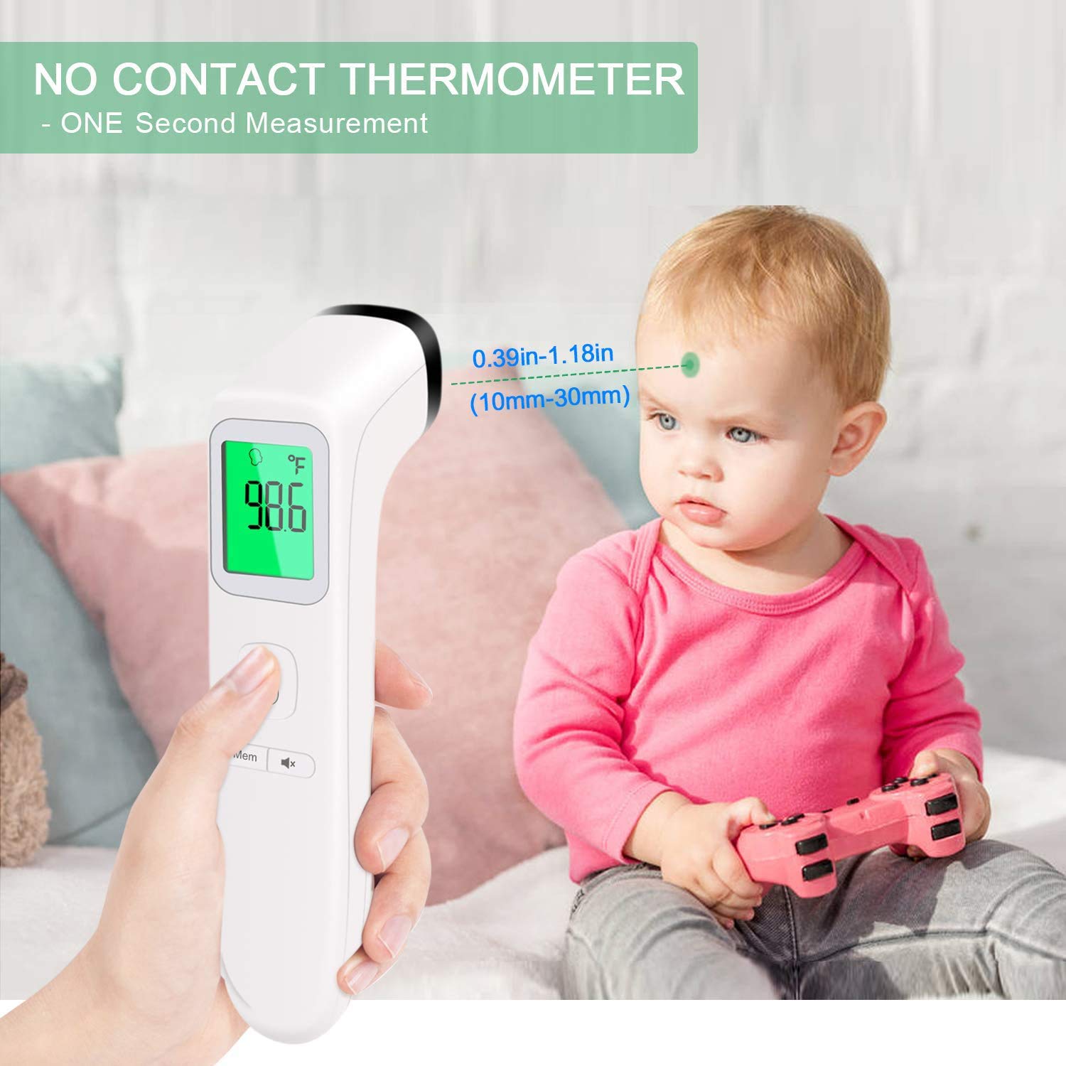 Non-Contact Thermometer for Adults and Kid,No Touch Infrared Forehead Thermometer for Fever, Smart Temperature Gun Reading Detection on Forehead : Baby