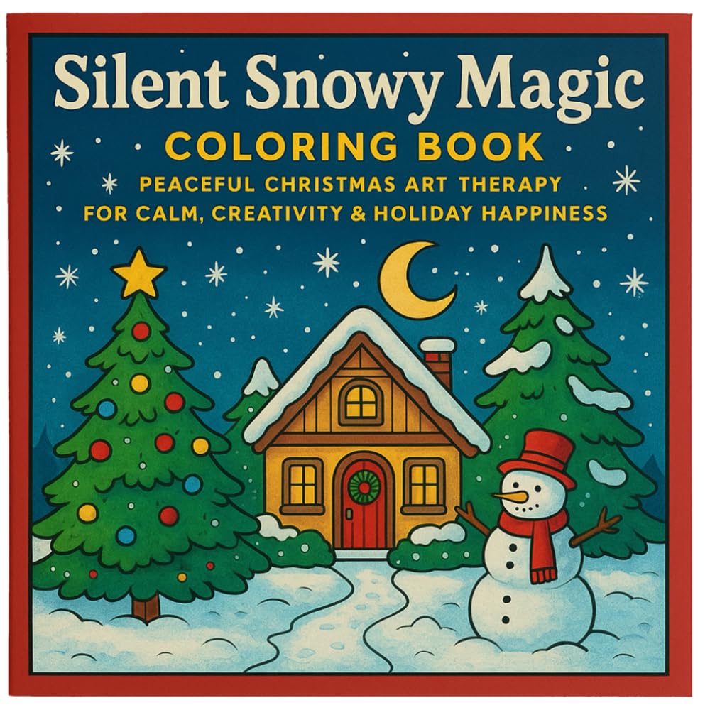 Silent Snowy Magic Coloring Book: Peaceful Christmas Art Therapy For Calm, Creativity & Holiday Happiness