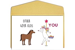 Qiliji Funny 40th Birthday Card for Other 40-Year-Olds Like Me, Unicorn!