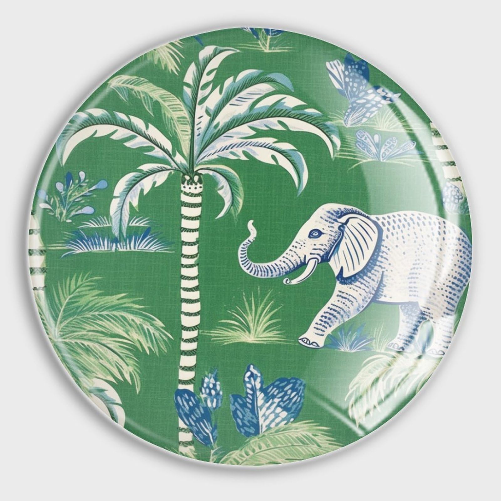 Aimants de réfrigérateur éléphants et ânes en verre style asiatique x4