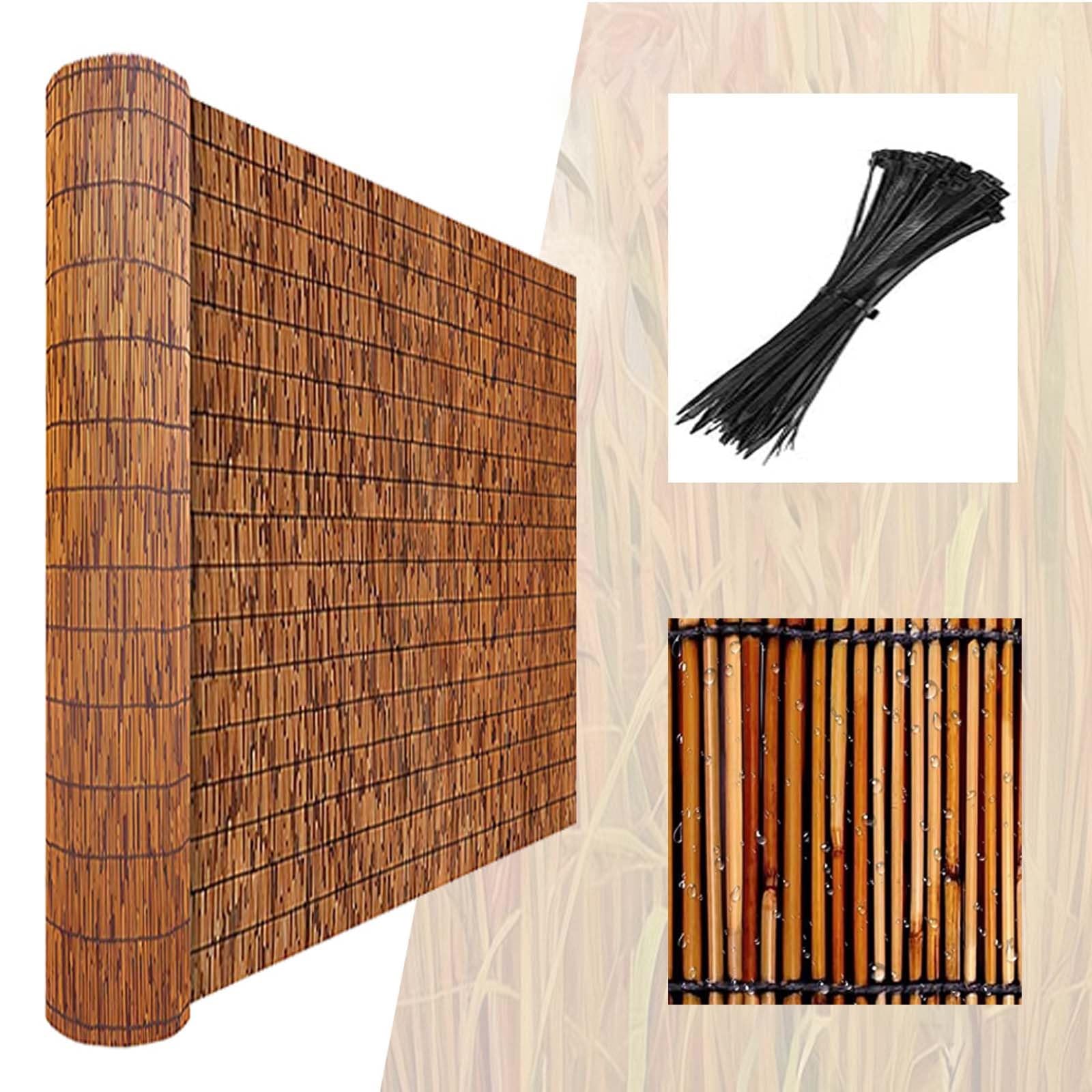 Recinzione In Canna Naturale Rinforzato,Arella In Canna Cannette In Bamboo Premium,Bamboo Recinzione In Diverse Misure,Canniccio Recinzione Facile Installare Per Balcone Gazebo Giardini(H5*L6.6ft(153*