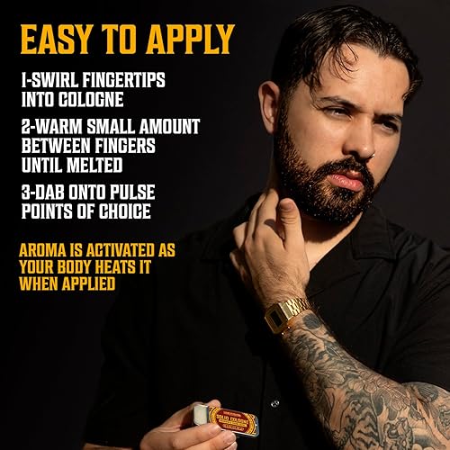 Miniatura 4 de Viking Revolution Paquete de 4 colonia sólida para hombre, juego de regalo de colonia para hombre, incluye café y whisky, palo, sal marina, bourbon