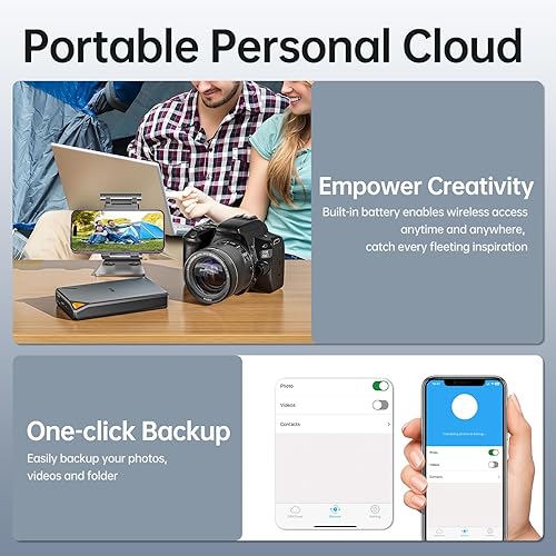 Miniatura 5 de SSK SSD externo portátil de 2 TB con punto de acceso Wi-Fi, almacenamiento inteligente en la nube personal admite copia de seguridad automática,