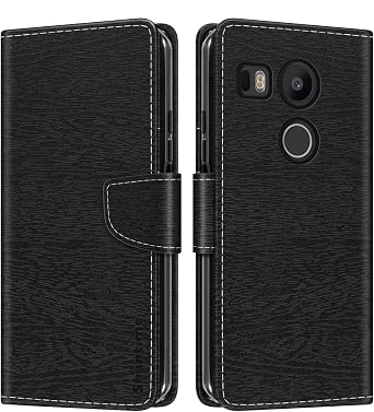Wood-Grain Leather Case for LG Nexus 5X - Black